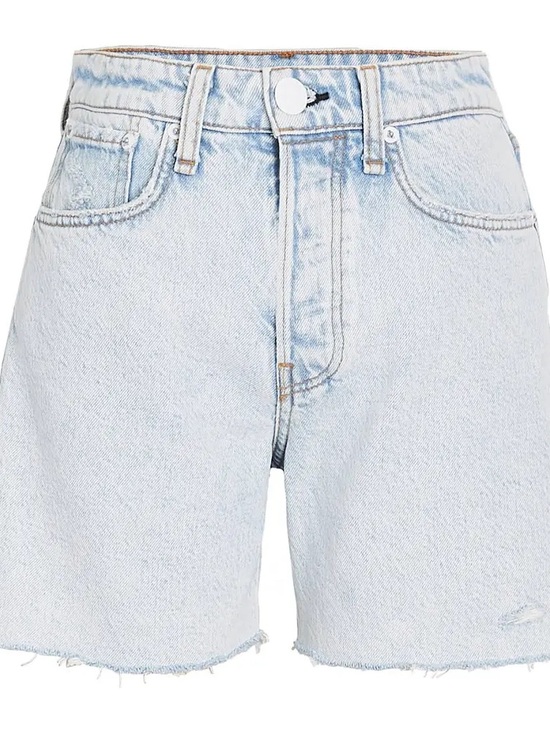 rag & bone Pants - Rag & Bone Maya High-Rise Denim Cut Off Shorts Nevada Blue Light Wash
